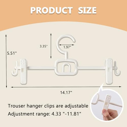 18 Pack Pants Hangers with Clips – Space Saving & Stackabl