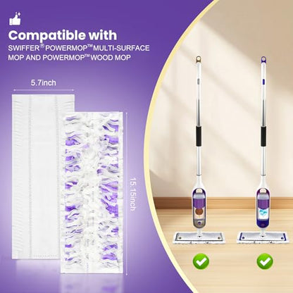 40 Pack Refill Pads for Power Mop™ Multi-Surface & PowerMop™ Wood Mop - size: 40*Purple