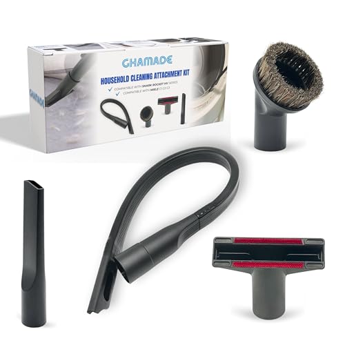 For Miele 35mm Vacuum Attachment Kit for Miele C1 C2 C3 Canister Vacuums – Horsehair Dusting Brush, Crevice Tool, Upholstery Tool, Flexible Hose Extension – Vacuum Cleaning Accessories for Home & Car