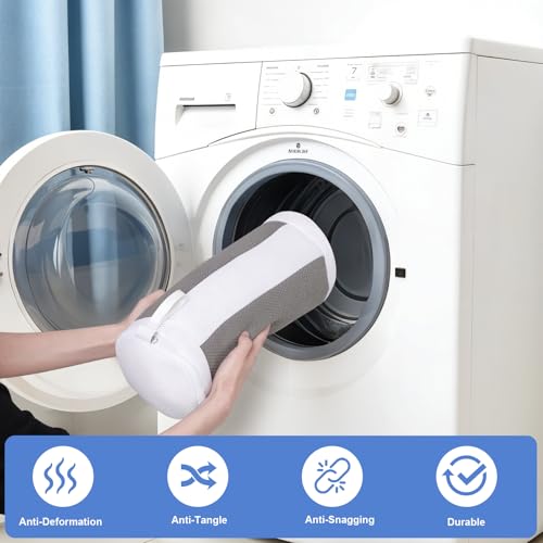Dntorx 2 PCS Shoe Washing Machine Bags for Washer and Dryer, Grey + White - color: Grey+White