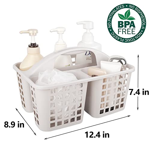 Portable Shower Caddy Basket Plastic Storage Basket with Divided Light Grey - color: Light Grey