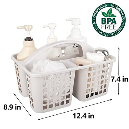 Portable Shower Caddy Basket Plastic Storage Basket with Divided Light Grey - color: Light Grey