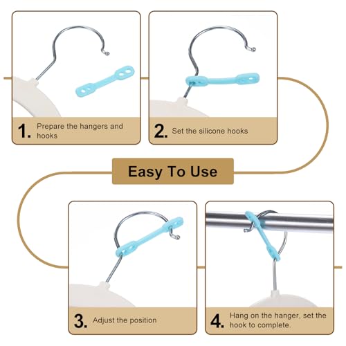 uxcell 40Pcs Clothes Hanger Windproof Plastic Strip Hook, Anti-Slip Off Windproof Fixed Buckle, Anti-Drop Strips Hanger Fixation for Outdoor Indoor Blue - color: Blue