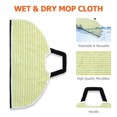 6 Pack Vacmop Shark Vacuum Pads for Shark AV2610WA, RV2610WA, RV2620WD, RV2410WD, Matrix Plus AI Ultra 2-in-1 Robot Vacuum - size: 6 Pack Mop Pads