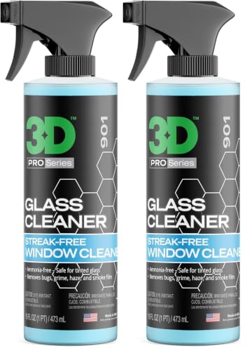 3D Glass Cleaner - Ready to Use, Tint Safe, Streak Free Glass Cleaner - 16oz. (Pack of 2) - size: 16 Fl Oz (Pack of 2), style: Pint
