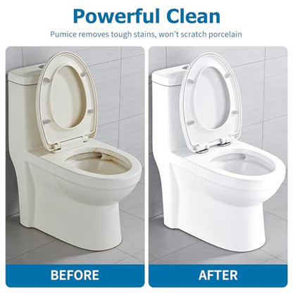 6 Pack White Extended Handle Toilet Brush, Bubble Pumice Stone, Hanging Design, Plastic Material, 13.4 Inch (34cm) Total Length (13.5cm Pumice + 20.5cm Handle), Powerful Stain Remover for Multiple Sur - color: White