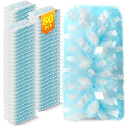 80 Count Duster Refills Compatible with Swiffer Duster, 180° Disposable Multi-Surface Microfiber Cleaning Dusters, Unscented - size: 80P