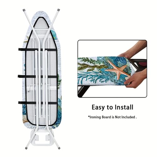 Nuxovilar Sea Creature Ironing Board Cover 15x54 Inches Polyester - color: Yye01850, size: 15×54 inch