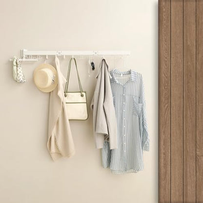 JOOM Aluminum Wall Mounted Clothes Drying Rack, 51-Inch Tri-Fold, White