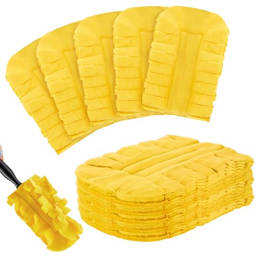 12 Pcs Reusable Duster Refills Washable Pads, Yellow - color: Yellow