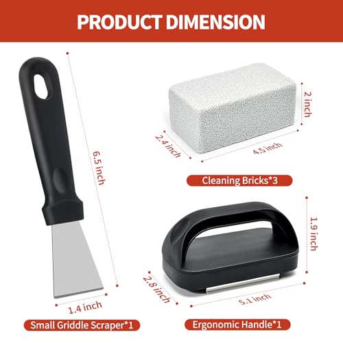 Griddle Cleaning Kit for Blackstone,Heavy-Duty Cleaning Stone Brick,5-Pack - color: Gray