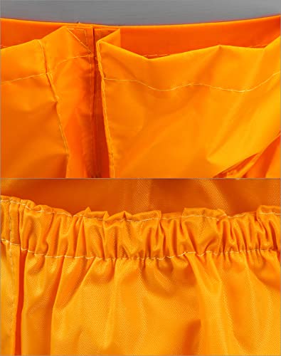 QWORK Trash Can Caddy Bag, 10 Pocket Commercial Cleaning Bag, Fit 32-50 Gallon Can, Round Trash Bag Holder, Garbage Bin Organizer, Yellow