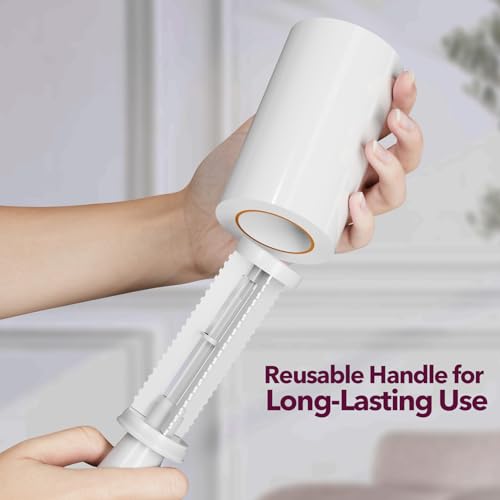 Lint Rollers for Pet Hair Extra Sticky, 550 Sheets Mega Value Set Lint Roller with 2 Upgraded Handles, 5 Rollers Portable Pet Lint Remover for Clothes, Furniture, Carpet, Dog & Cat Hair Removal