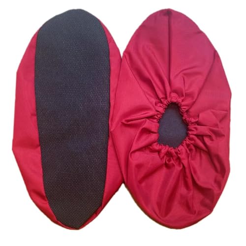 Jron 5 Pairs Premium Reusable Washable Shoe Cover Boot Covers for Contractors (Wine Red, 5 Pairs | US 7-9 For Shoes/US 7-8 For Boots) - color: Wine Red, size: 5 Pairs | US 7-9 For Shoes / US 7-8 For Boots