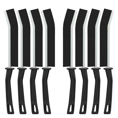 Brush Set, 8 Pack Crevice Cleaning for Door Window Track Gaps Bathroom Kitchen, Edge Corners Narrow Groove Detail Brush 23CM - color: 8pack Black, size: Black