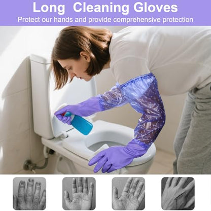 XANGNIER Long Gloves for Cleaning Bathroom,Elbow Length,1 Pair - color: 1 Pair