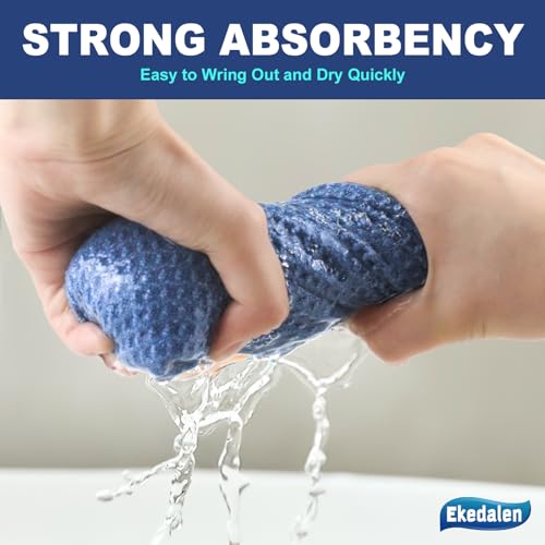 Ekedalen Microfiber Cleaning Cloth Lint Free Glass Polish, Blue - color: Blue