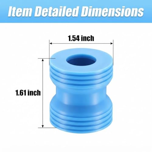4 Pack Bottle Emptying Kit, Reusable Double-Sided Silicone Soap & Lotion Bottle Saver Connector Coupler, No-Spill Liquid Transfer Adapter Between Bottles for Shampoo, Soap (Blue, 1.54x1.61)
