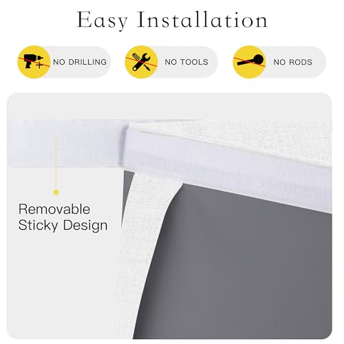 NICETOWN Linen Blended Door Curtain 100% Blackout Window Cover - color: Birch, size: 26"W x 72"L (Pack of 1)