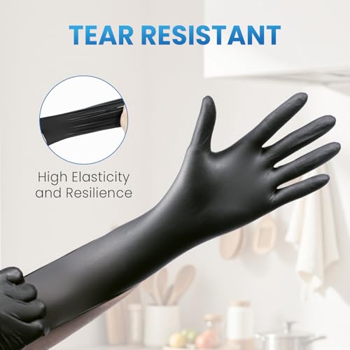 Borje Nitrile Gloves Small, 100 Count Disposable Gloves, Black, 6 Mil - color: Black of 100, size: Small