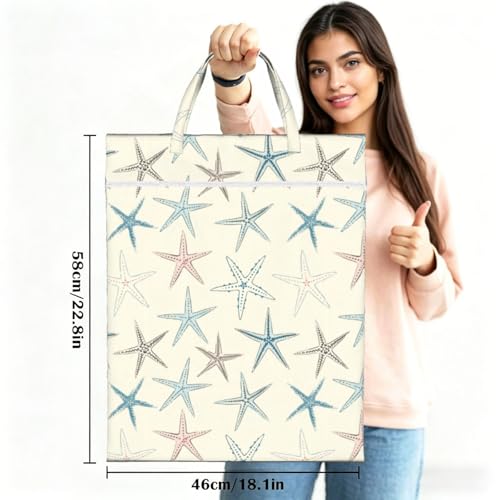 Beach Sea Nave Blue Nautical Starfish Travel Laundry Bags Cloth Diaper Wet Bags Handle Washable Dirty Clothes Bags Wet Dry Bag Suitcase Gym Swimming Pool College Dorm Wet Bag - color: 1 PC30, size: One Size