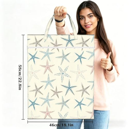 Beach Sea Nave Blue Nautical Starfish Travel Laundry Bags Cloth Diaper Wet Bags Handle Washable Dirty Clothes Bags Wet Dry Bag Suitcase Gym Swimming Pool College Dorm Wet Bag - color: 1 PC30, size: One Size