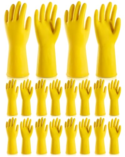 10 Pairs Rubber Cleaning Gloves, Reusable Household Dishwashing Gloves for Women Men, Kitchen and Bathroom Cleaning, Gardening, Pet Care, Extra Thickness, 20 Mil, 13", Heavy Duty, Non-Slip, S - color: 10 Pairs, size: Small