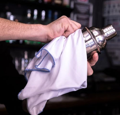 Trendy Bartender Toast to Perfection Microfiber Glass Polishing Lint-Free Cloth for Spotless Shine and a Residue-Free Finish - Pack of 5-25x20 inch - White - color: White, size: 25 x 20 Inch 5-Pack