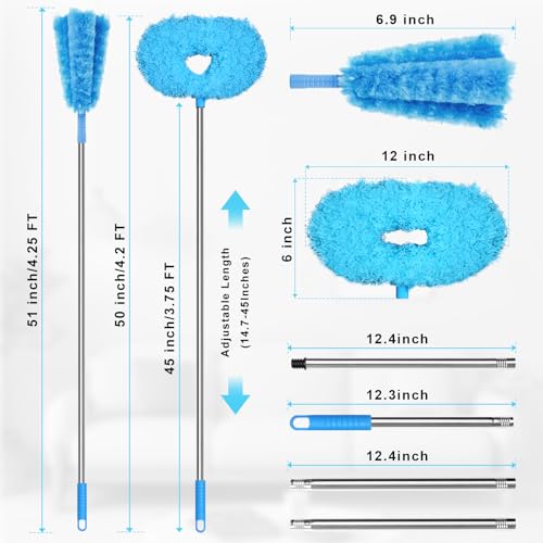 Eunice Ceiling Fan Cleaner Duster with Extension Pole - color: Blue5, size: 4.2FT