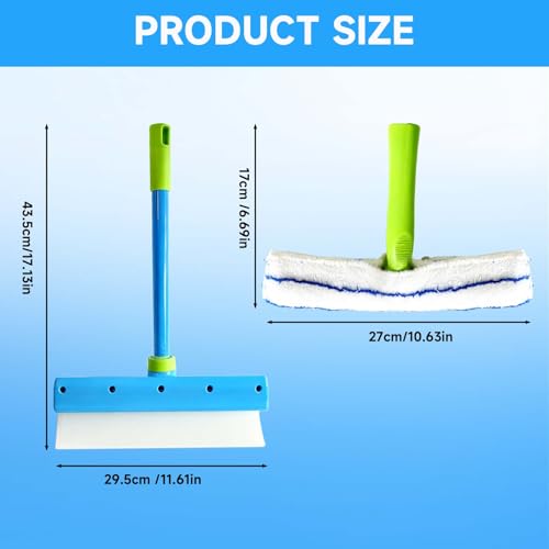 Silicone Window Squeegee,3-in-1 Glass Cleaning Tool