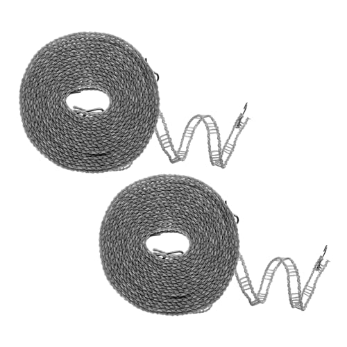 uxcell 2pcs Windproof Clothesline, 5M 16.4ft Plastic Non-Slip Clothes Drying Rope Portable Travel Clothesline for Courtyard Outdoor Laundry Camping, Grey - color: Gray, size: 16.4ft