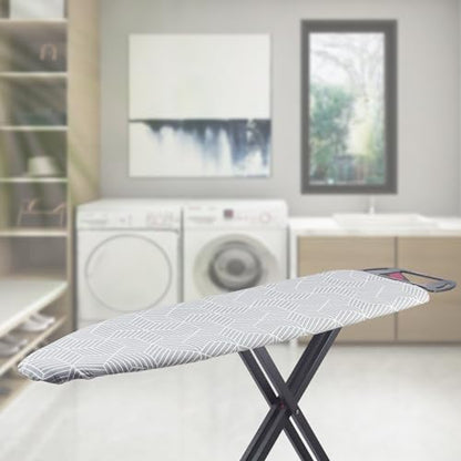 Seiritex Ironing Board Cover with Padding 15 x 54 inch Standard Full Size, Heat Reflective with Hook and Loop Fasteners, Thick Padding with Elasticized Edges, 3 Layers Iron Board Cover (Gray Cube) - color: Gray Cube, size: 15x54