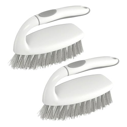 SetSail Heavy Duty Scrub Brush, 2 Pack Cleaning Brush Set, Grey White