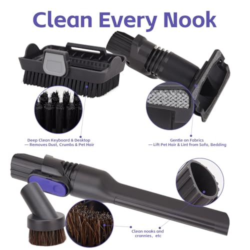 IX141 Vacuum Replacement Attachments for Shark Cordless Vacuums Ix141 Iz462h Iz483h Iz363ht Iz361h Iz163h Iz362h Removable Two-in-one Crevice Tool Brush for D-Shaped Vacuum