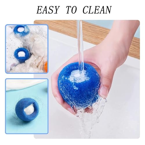 Laundry Pet Hair Remover Washer Dryer Fur Catcher Orange Blue 10 Pcs - color: Orange Blue