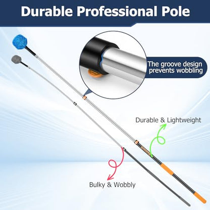 3.3-8 FT Telescopic Extension Pole Aluminum Paint Roller & Cleaning Pole - size: 8 Ft Orange