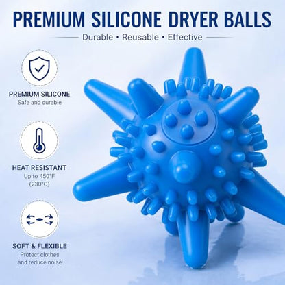 Qinyoung 12 Pcs Silicone Dryer Balls Reusable Laundry Agitator Balls for Washer or Dryer 2.36inch Reusable Wrinkle & Pet Hair Reducer for Washing Machine