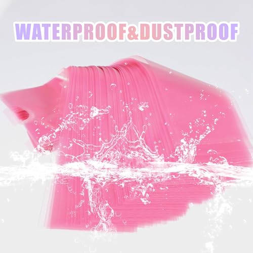 Tattoo Pen Covers 200PCS & 6 Rolls Grip Tape 2.56"x7" Pink - color: Pink