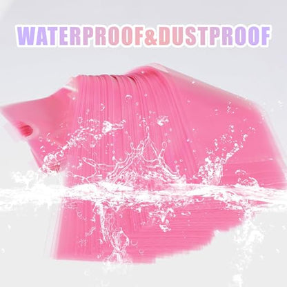 Tattoo Pen Covers 200PCS & 6 Rolls Grip Tape 2.56"x7" Pink - color: Pink