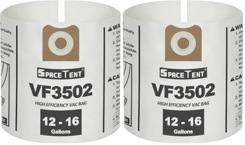 10 Pack VF3502 Replacement for Rigid Shop Vac Bags Size A, compatible with RIDGID 12-16 Gallon Wet/Dry Vacuums, High Efficiency Heavy Duty Dust Filter Bags, Part# 23743 - size: 5PK (Pack of 2), style: Heavy Duty
