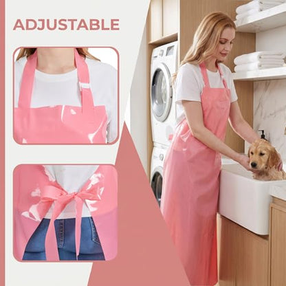 Nanxson TPU Waterproof Apron Lightweight Work Apron with Adjustable Buckle - color: Pink