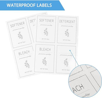 Glass Laundry Detergent Dispenser with Labels & Handles, 2 Pack - color: Glass Lid