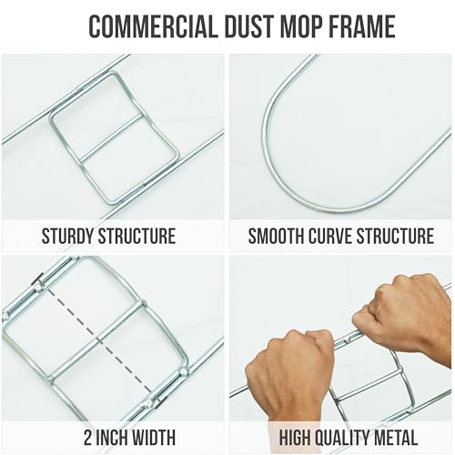 Kleen Handler Commercial Dust Mop Frame 24 Inch, Hardwood Floors, 12-Pack - color: Steel Frame - 24 Inch, size: 12 Pack