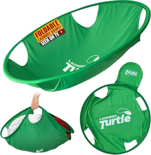 Laundry Turtle Collapsible Laundry Basket for Washer & Dryer (Green, Large) - color: Green, size: Large
