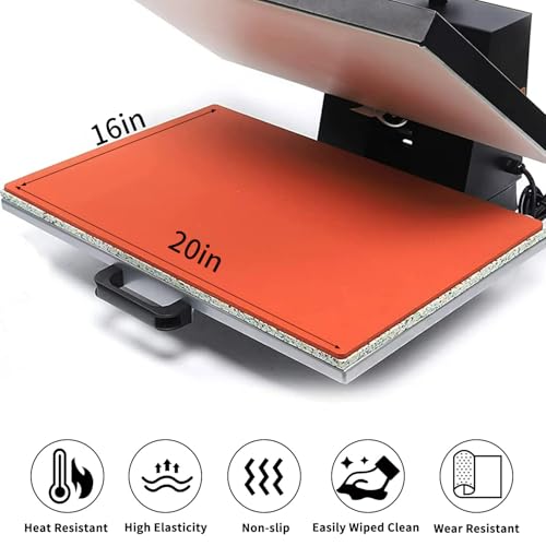 Heat Press Mat - 16x20 Inch Heat Resistant Insulation Silicone Pad for Heat Press Vinyl HTV Transfer Ironing