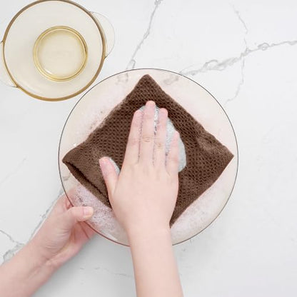 Homaxy 100% Cotton Waffle Weave Kitchen Dish Cloths 6-Pack, Coffee - color: Coffee, size: 12 X 12 - 6 Pack