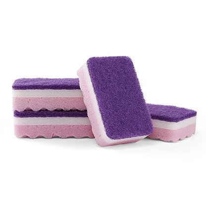Fabuloso Scratch-Free Kitchen Dish Sponges Purple Cellulose Scrubber Sponge with Scouring Pad Dishes Pots Pans Counters and Sinks Tough on Messes 4.25 x 2.75 x 1.25 IN 4 Count 2 Pack Extended Supply - color: Purple, size: 4 Count (Pack of 2)