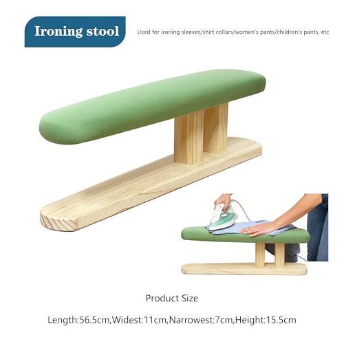 Padded Pants & Sleeve Ironing Boards with Thick Soft Cotton Padding, Double Side Wooden Tailor’s Sleeve Ironing Stool with Removable Cotton Cover, Green - color: Green