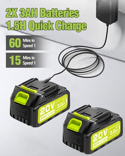 1200PSI Cordless Portable Washer 2 Batteries - Brushless Pressure Washer