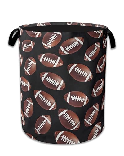 American Football Laundry Basket,Oxford Cloth Laundry Hamper With Handle Foldable Portable Clothes Storage Basket for Laundry Room/Bedroom/Bathroom 20.8"x16" - color: American Football